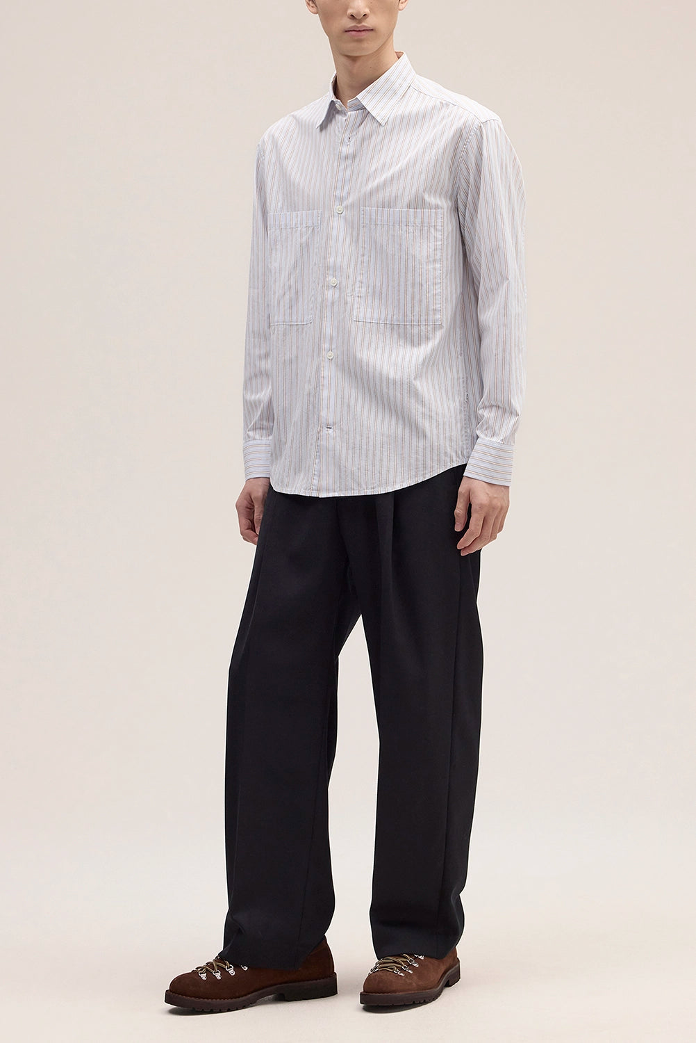 NN07 FREDDY 5973 COTTON STRIPE PKT L/S SHIRT