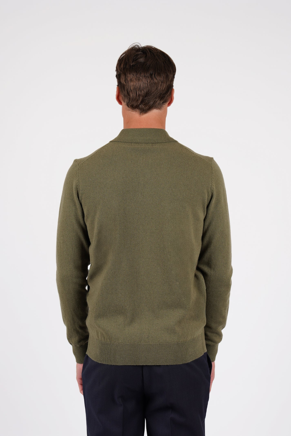 HARDY AMIES PURE MERINO WOOL L/S POLO