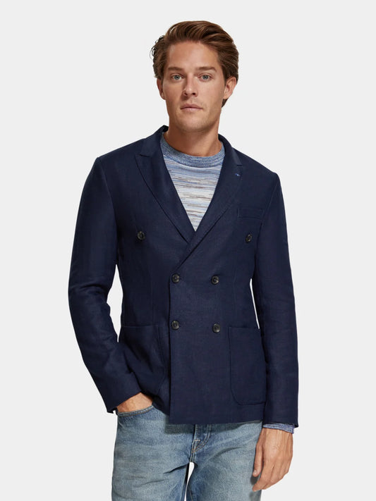 SCOTCH & SODA HERRINGBONE DOUBLE BREASTED BLAZER 175420