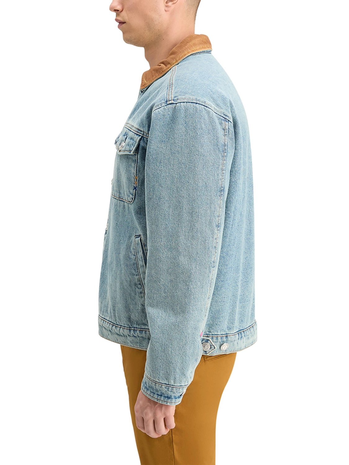 SCOTCH & SODA CORD COLLAR TEDDY LINED DENIM TRUCKER JACKET 178621