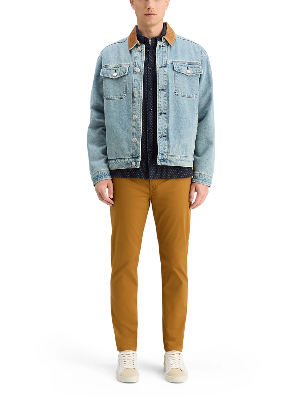 SCOTCH & SODA CORD COLLAR TEDDY LINED DENIM TRUCKER JACKET 178621
