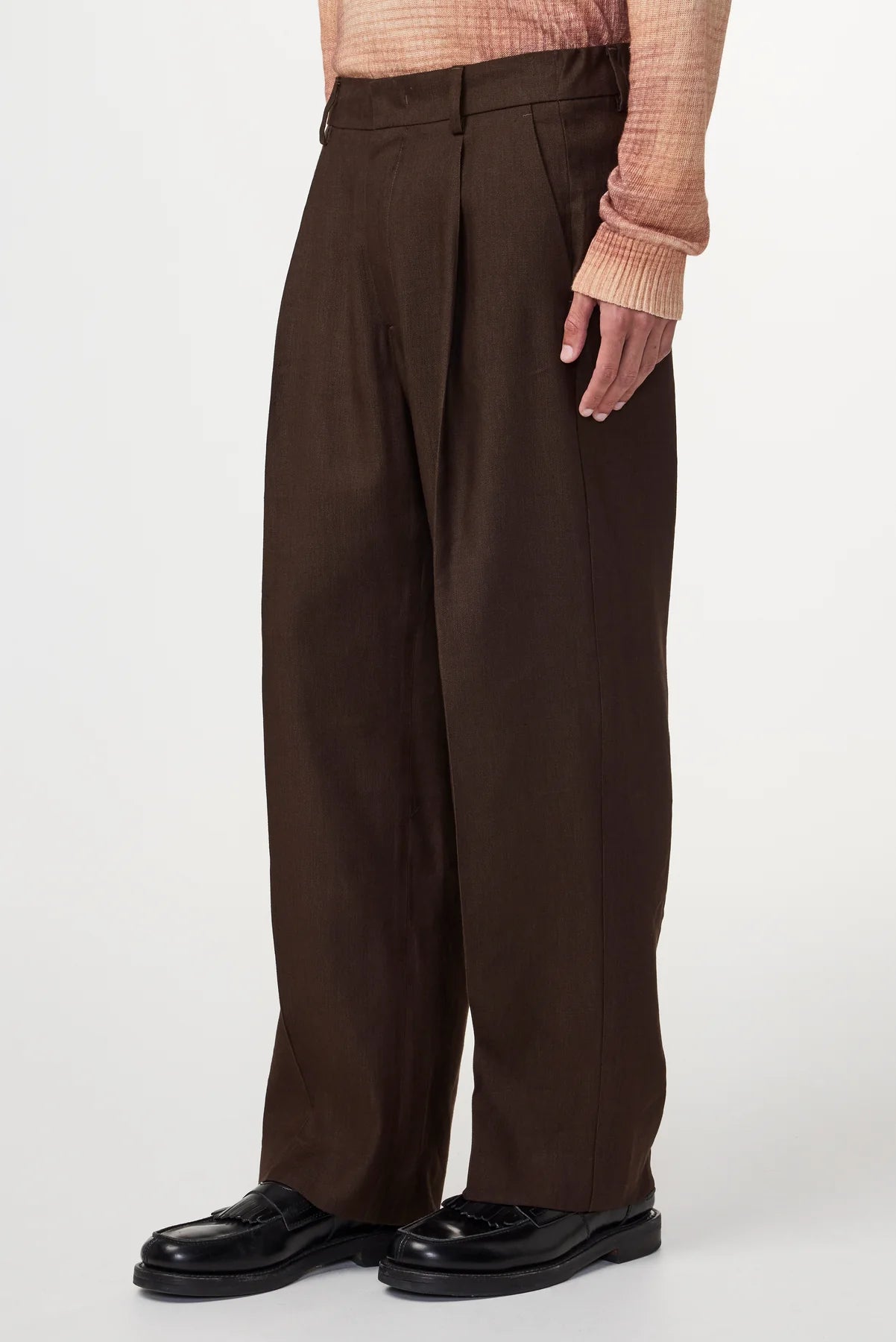 NN07 KAY RELAXED FIT LINEN VISCOSE PLEATED TROUSER 1808
