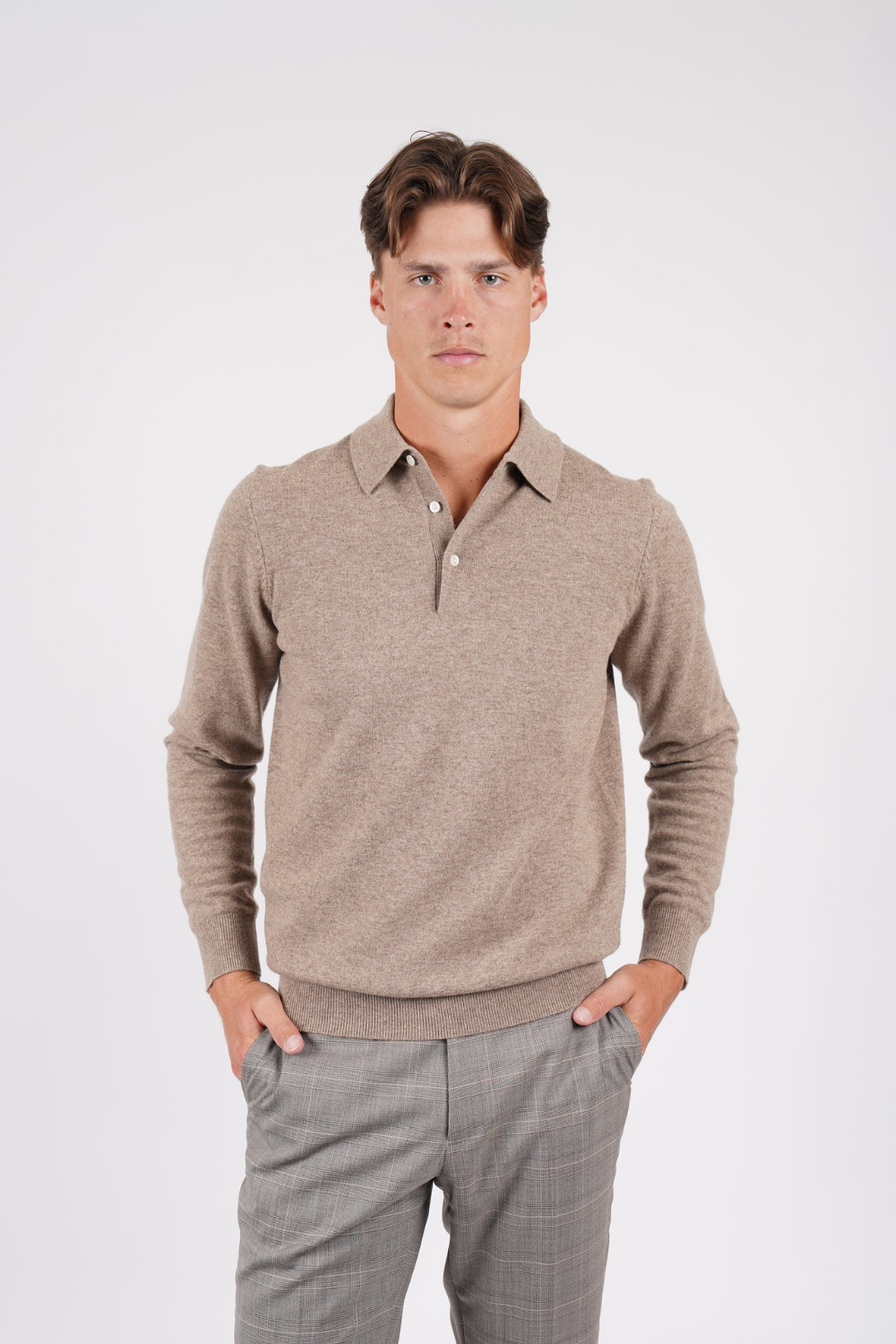 HARDY AMIES PURE MERINO WOOL L/S POLO