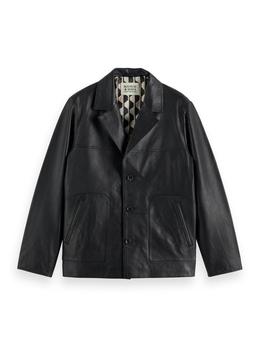 SCOTCH & SODA 100% SHEEP LEATHER BLAZER JACKET 179823