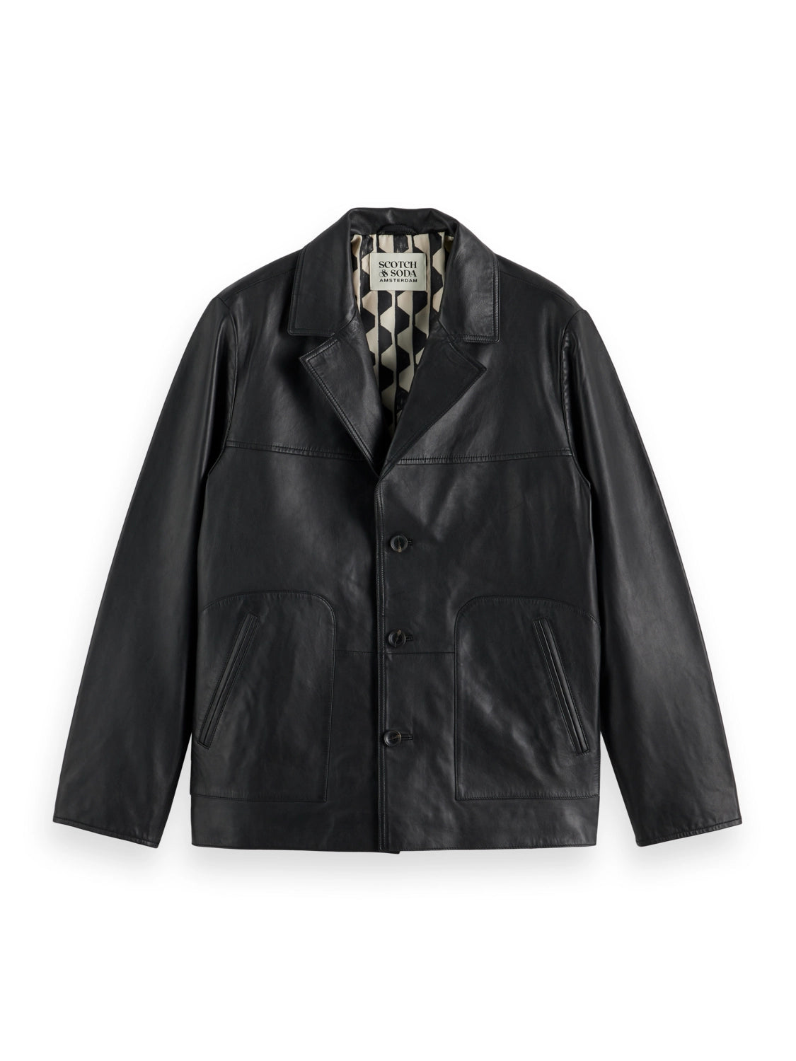 SCOTCH & SODA 100% SHEEP LEATHER BLAZER JACKET 179823