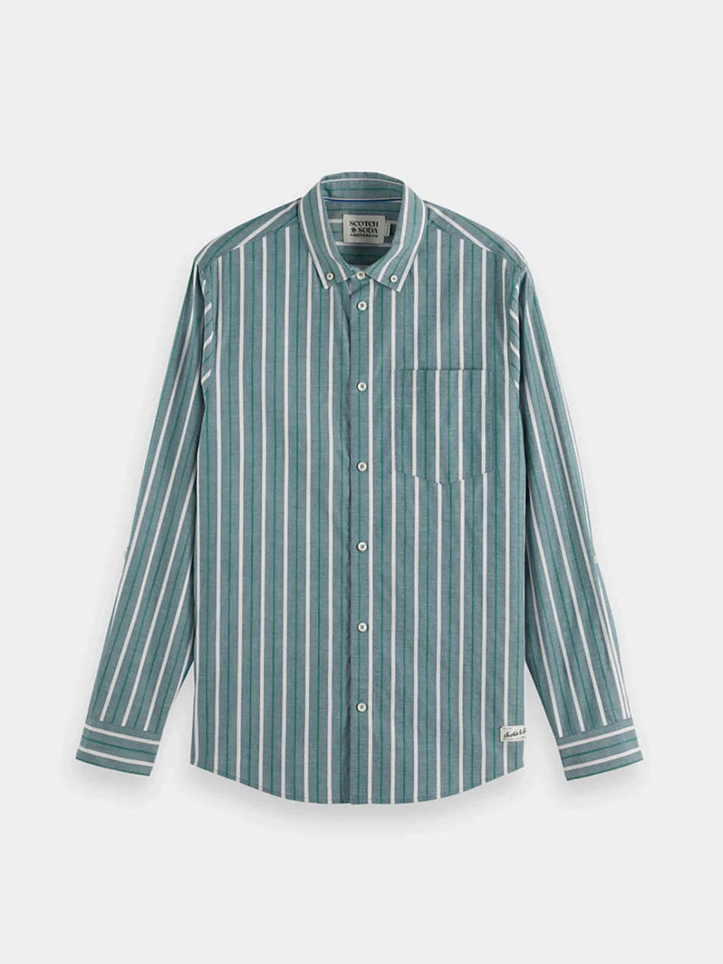 SCOTCH & SODA DOBBY STRIPED L/S COTTON SHIRT 179871