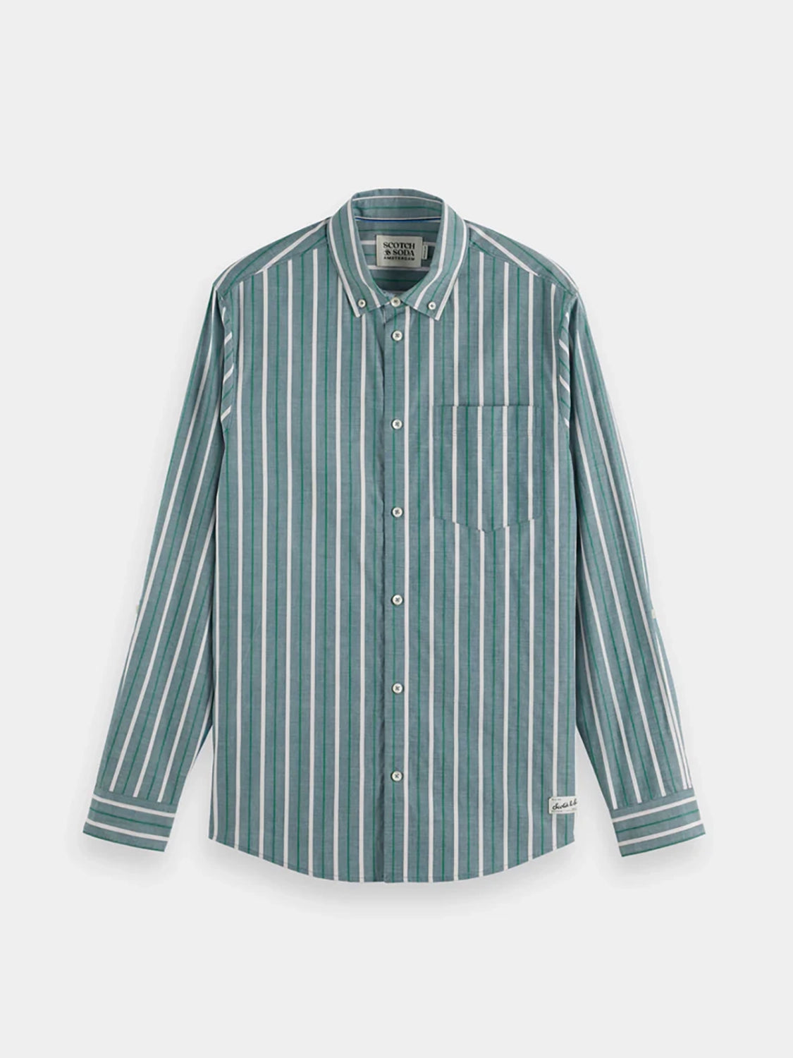 SCOTCH & SODA DOBBY STRIPED L/S COTTON SHIRT 179871