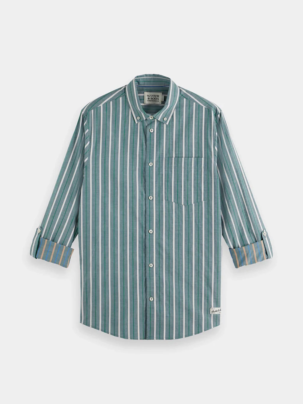 SCOTCH & SODA DOBBY STRIPED L/S COTTON SHIRT 179871