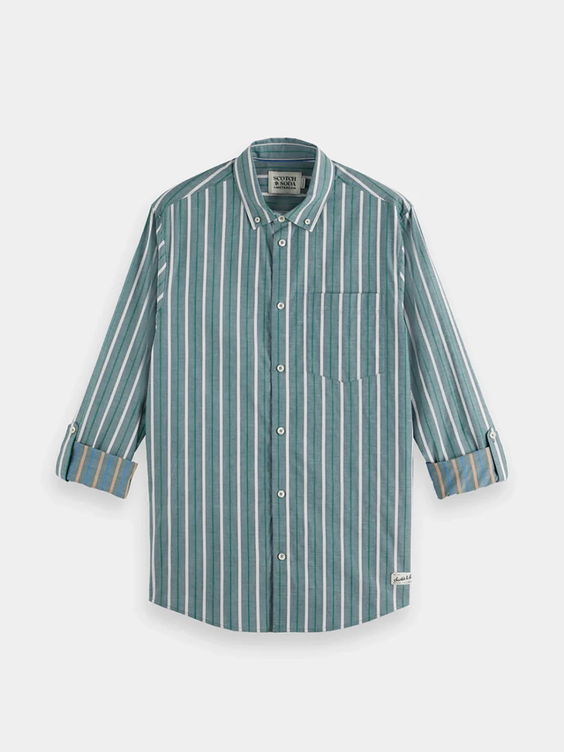 SCOTCH & SODA DOBBY STRIPED L/S COTTON SHIRT 179871