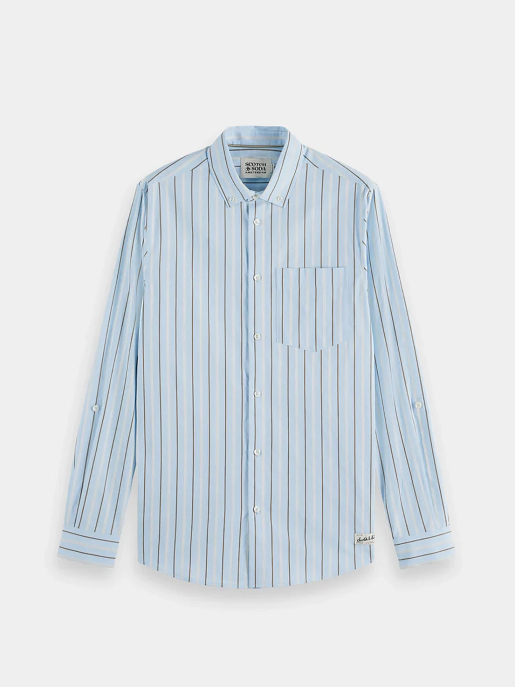 SCOTCH & SODA DOBBY STRIPED L/S COTTON SHIRT 179871