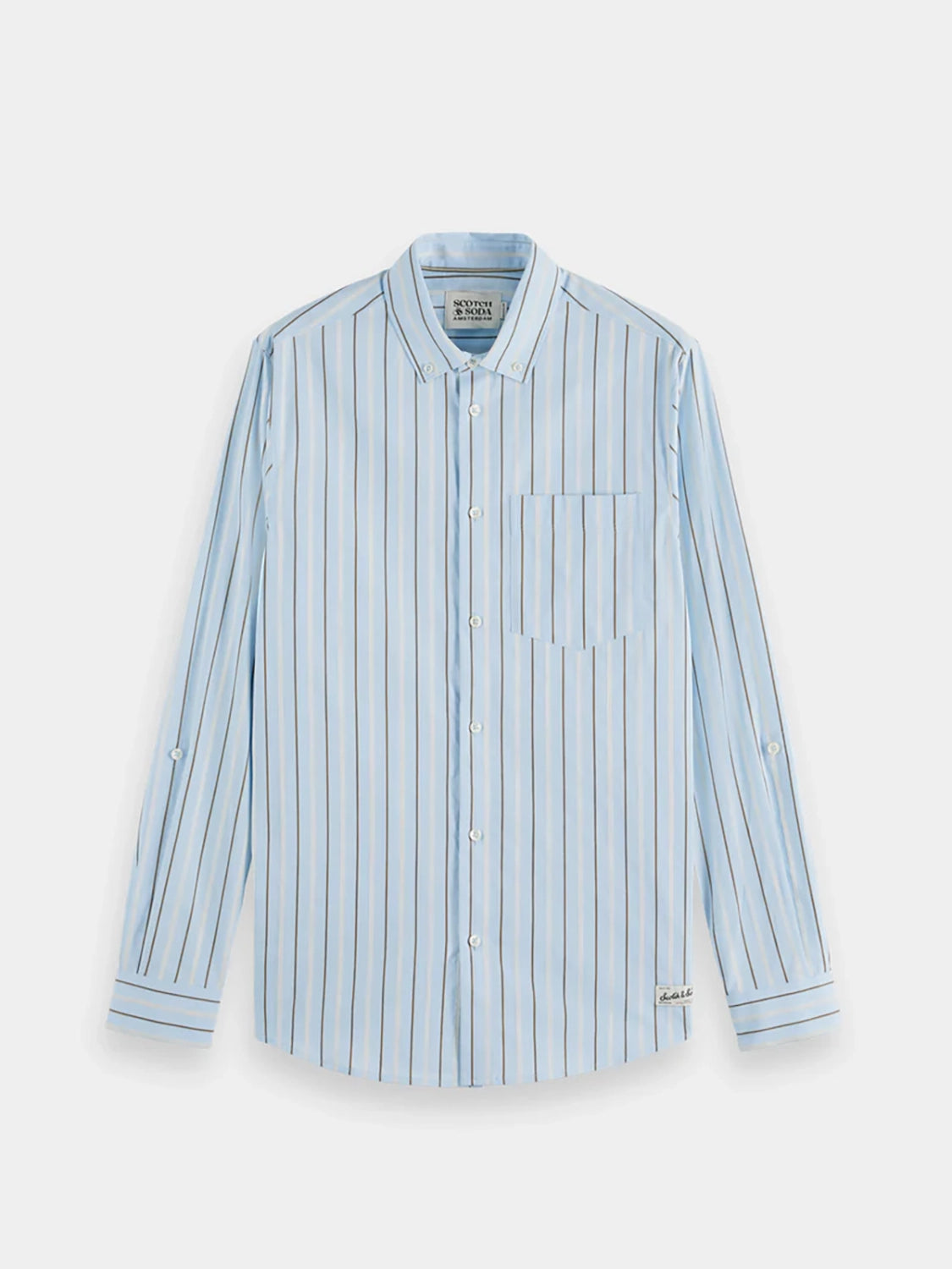 SCOTCH & SODA DOBBY STRIPED L/S COTTON SHIRT 179871