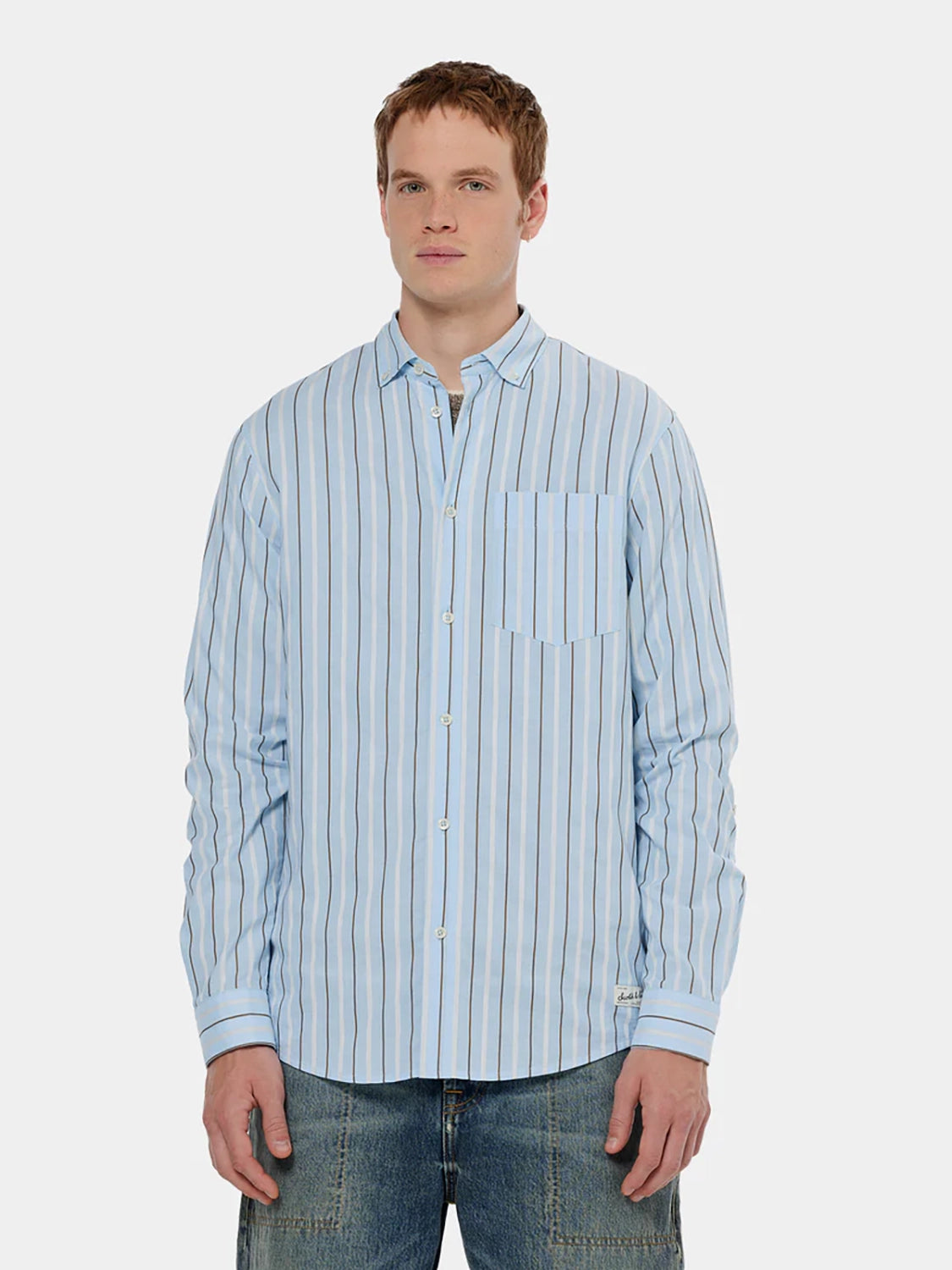SCOTCH & SODA DOBBY STRIPED L/S COTTON SHIRT 179871