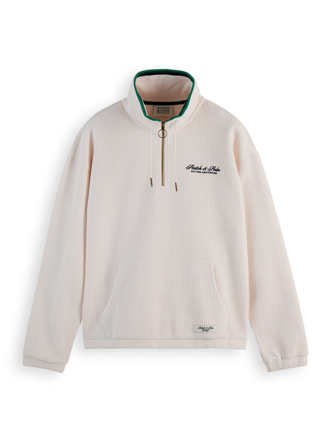 SCOTCH & SODA WAFFLE HALF ZIP SWEATSHIRT 179893