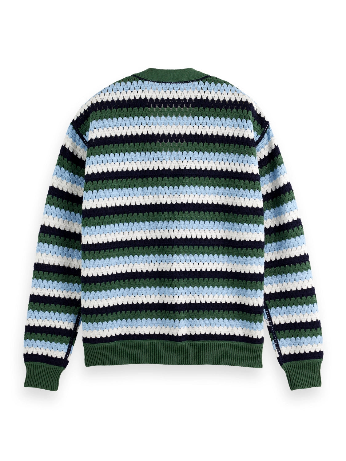 SCOTCH & SODA CROCHET DROPPED SHOULDER COTTON MIX CARDIGAN 179913