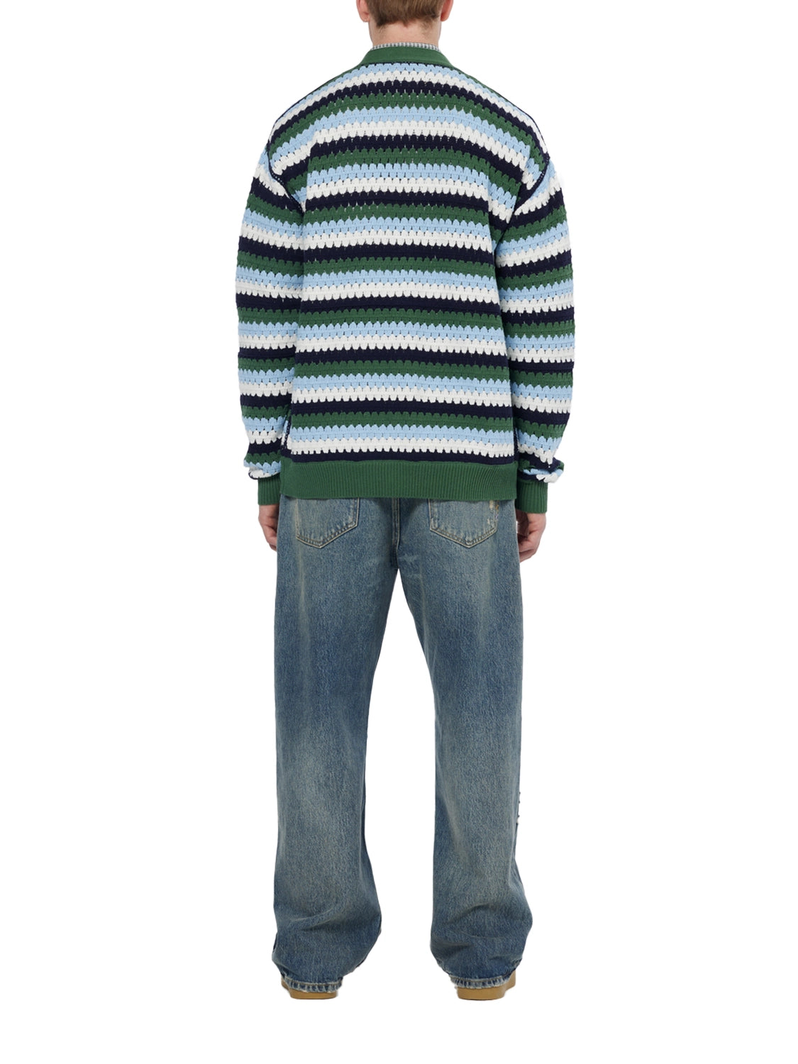 SCOTCH & SODA CROCHET DROPPED SHOULDER COTTON MIX CARDIGAN 179913