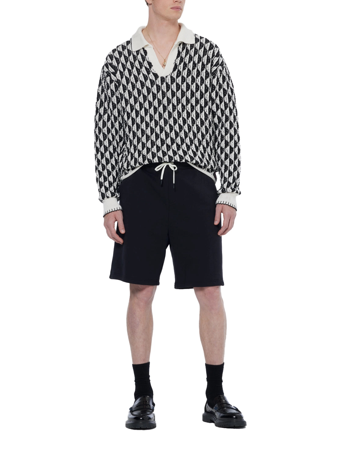 SCOTCH & SODA JACQUARD RECYCLED COTTON POLY MIX L/S POLO 179934