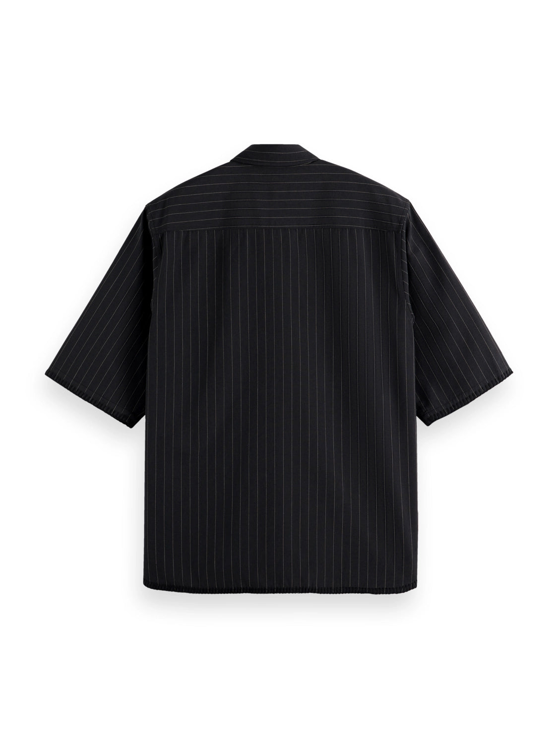 SCOTCH & SODA PINSTRIPED NY TAILORED S/S BASEBALL SHIRT 180124