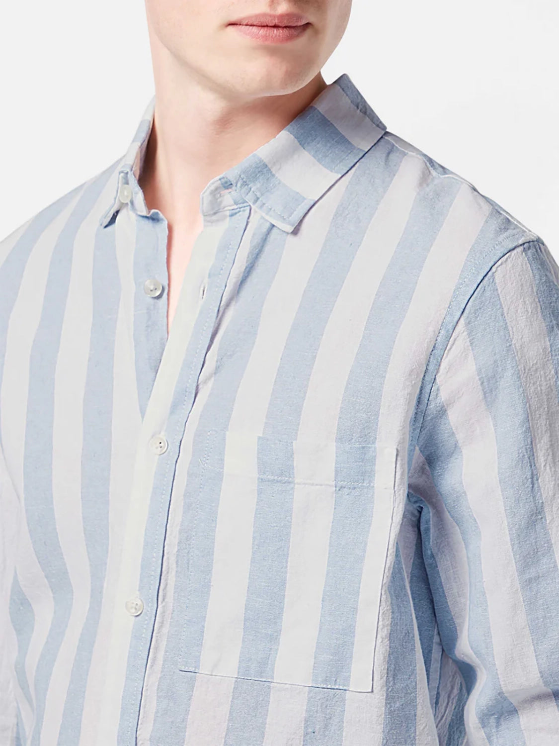SCOTCH &SODA REG FIT BOLD STRIPE L/S LINEN SHIRT 180131
