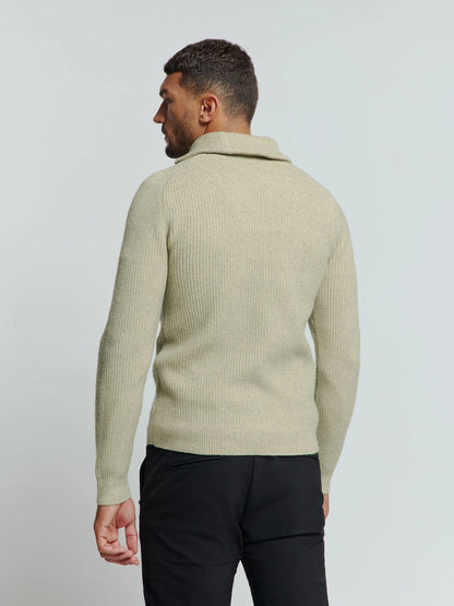 NO EXCESS WOOL BLEND 2 COLOURED HALF ZIPPER PULLOVER 25210919