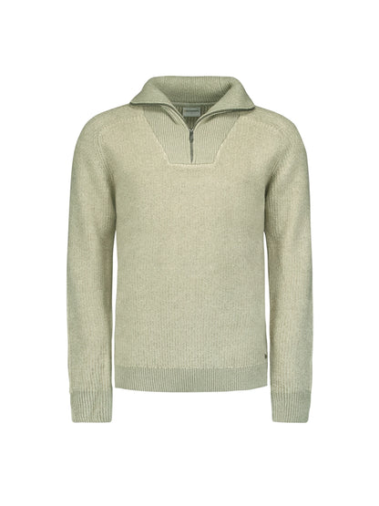 NO EXCESS WOOL BLEND 2 COLOURED HALF ZIPPER PULLOVER 25210919