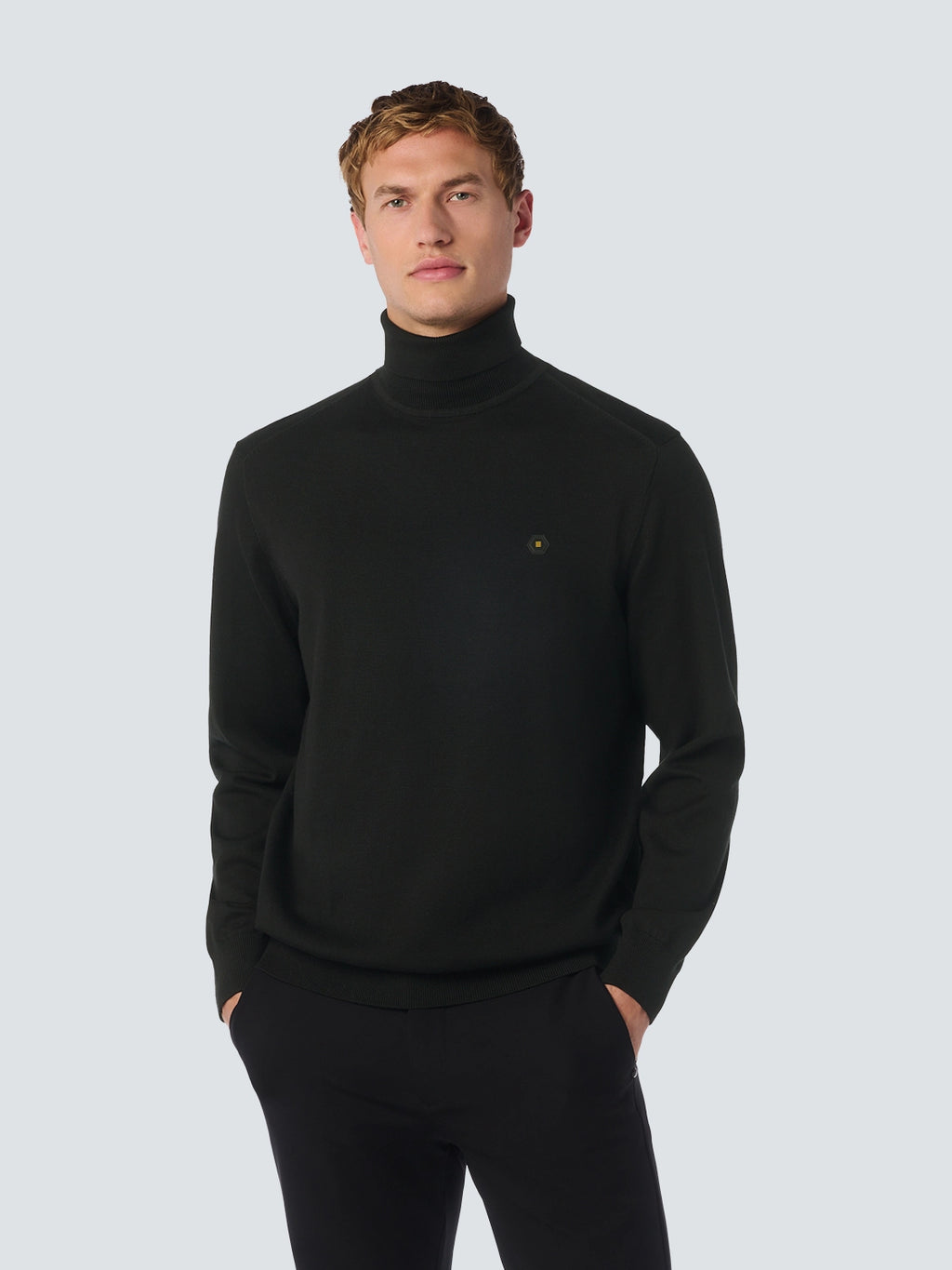 NO EXCESS 2 COLOURED MELANGE ROLLNECK PULLOVER 25210982