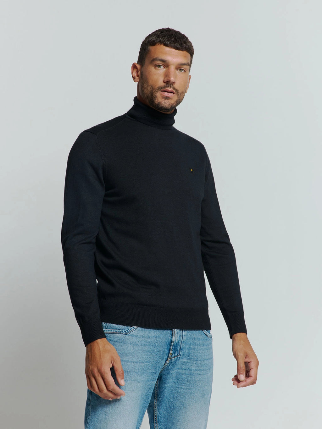 NO EXCESS 2 COLOURED MELANGE ROLLNECK PULLOVER 25210982