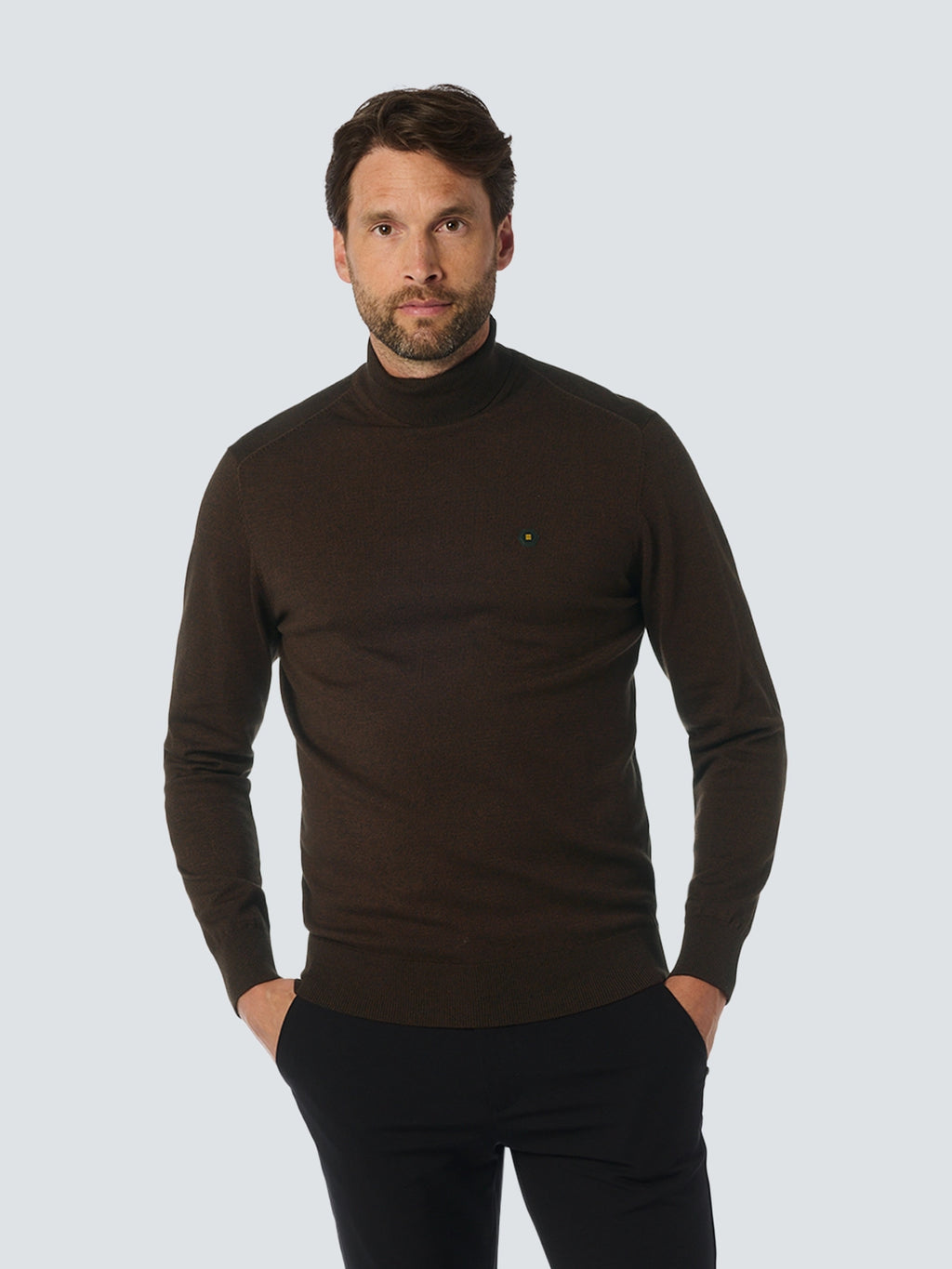 NO EXCESS 2 COLOURED MELANGE ROLLNECK PULLOVER 25210982