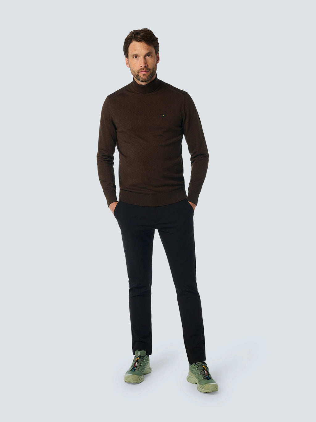 NO EXCESS 2 COLOURED MELANGE ROLLNECK PULLOVER 25210982