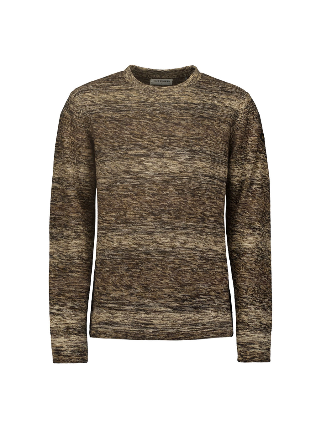 NO EXCESS DEGRADE COLOUR CABLE JACQUARD CREWNECK PULLOVER 25230935