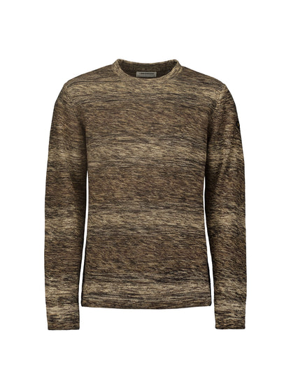 NO EXCESS DEGRADE COLOUR CABLE JACQUARD CREWNECK PULLOVER 25230935