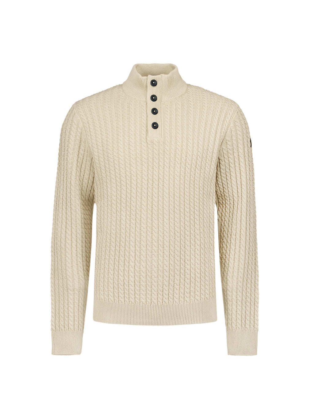 NO EXCESS SOLID JACQUARD HALF ZIPPER AND BUTTON PULLOVER 25230962