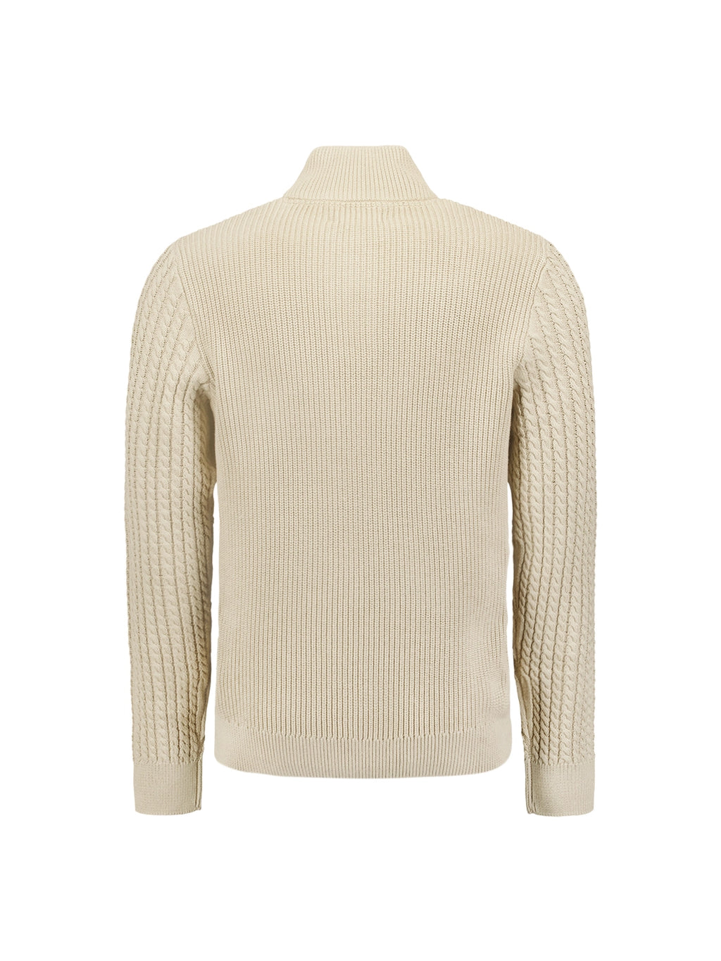 NO EXCESS SOLID JACQUARD HALF ZIPPER AND BUTTON PULLOVER 25230962