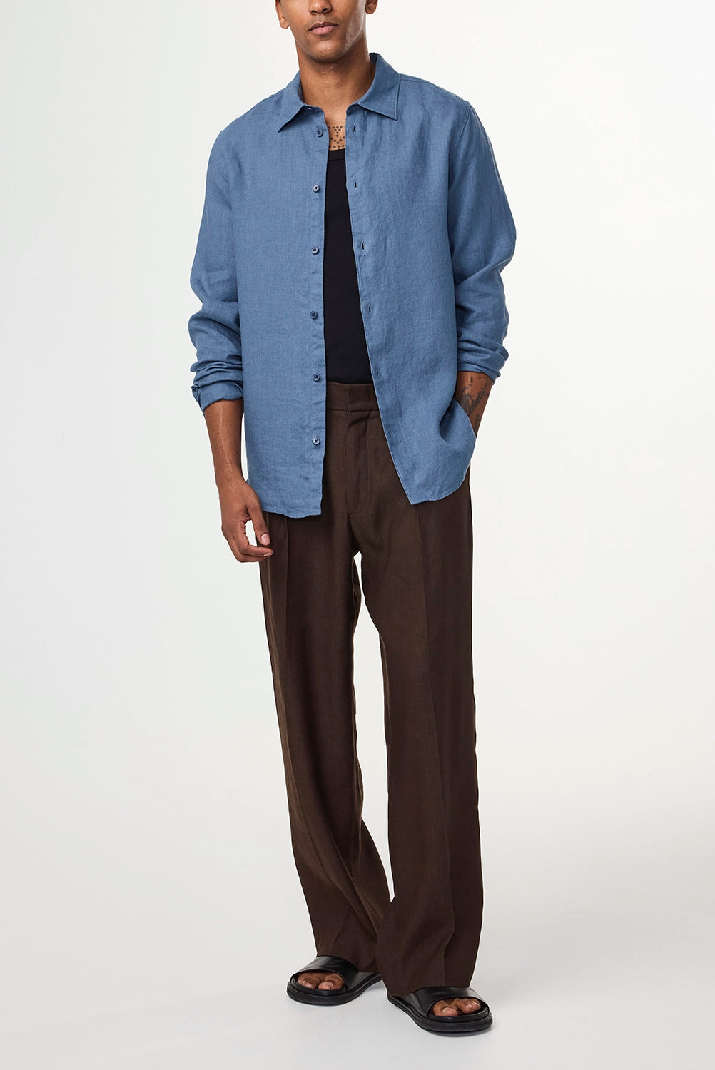 NN07 ENZO 100% SOFT FEEL LINEN L/S SHIRT 5708