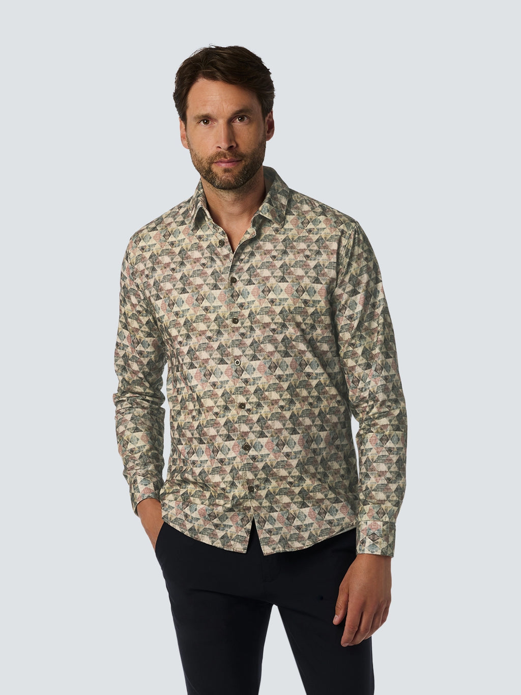 NO EXCESS ALLOVER PRINTED CORDUROY L/S SHIRT 25430918