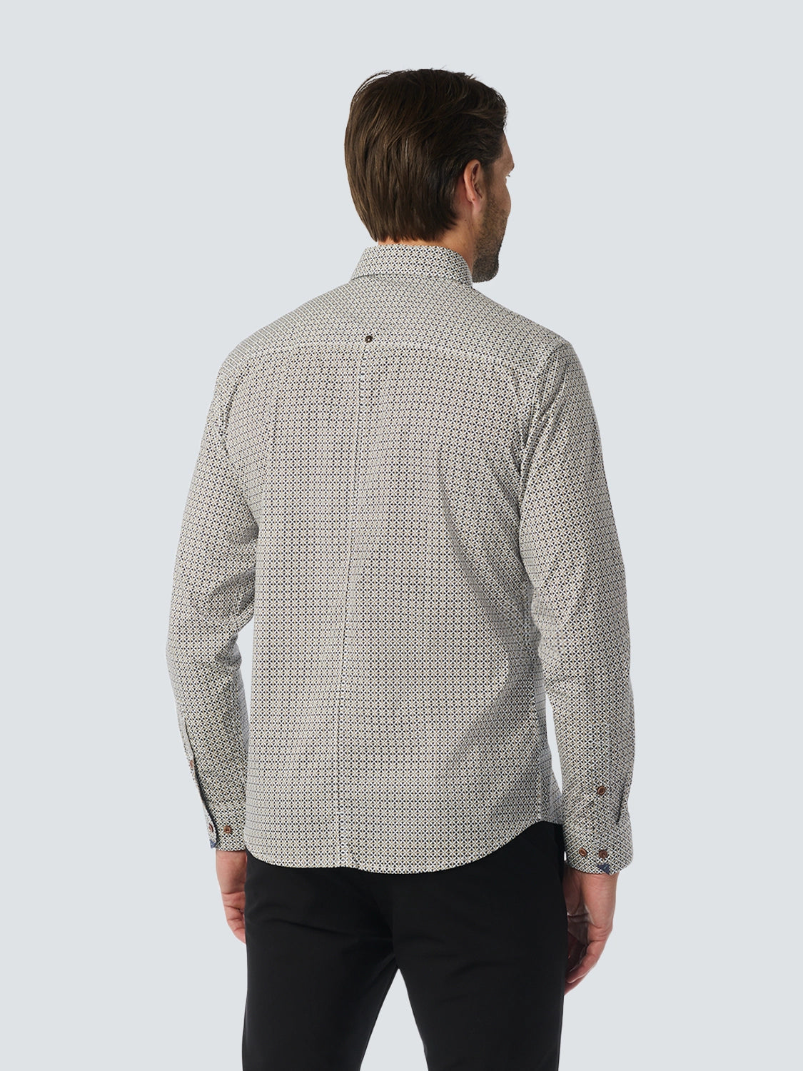 NO EXCESS ALLOVER PRINTED STRETCH COTTON L/S SHIRT 25450731