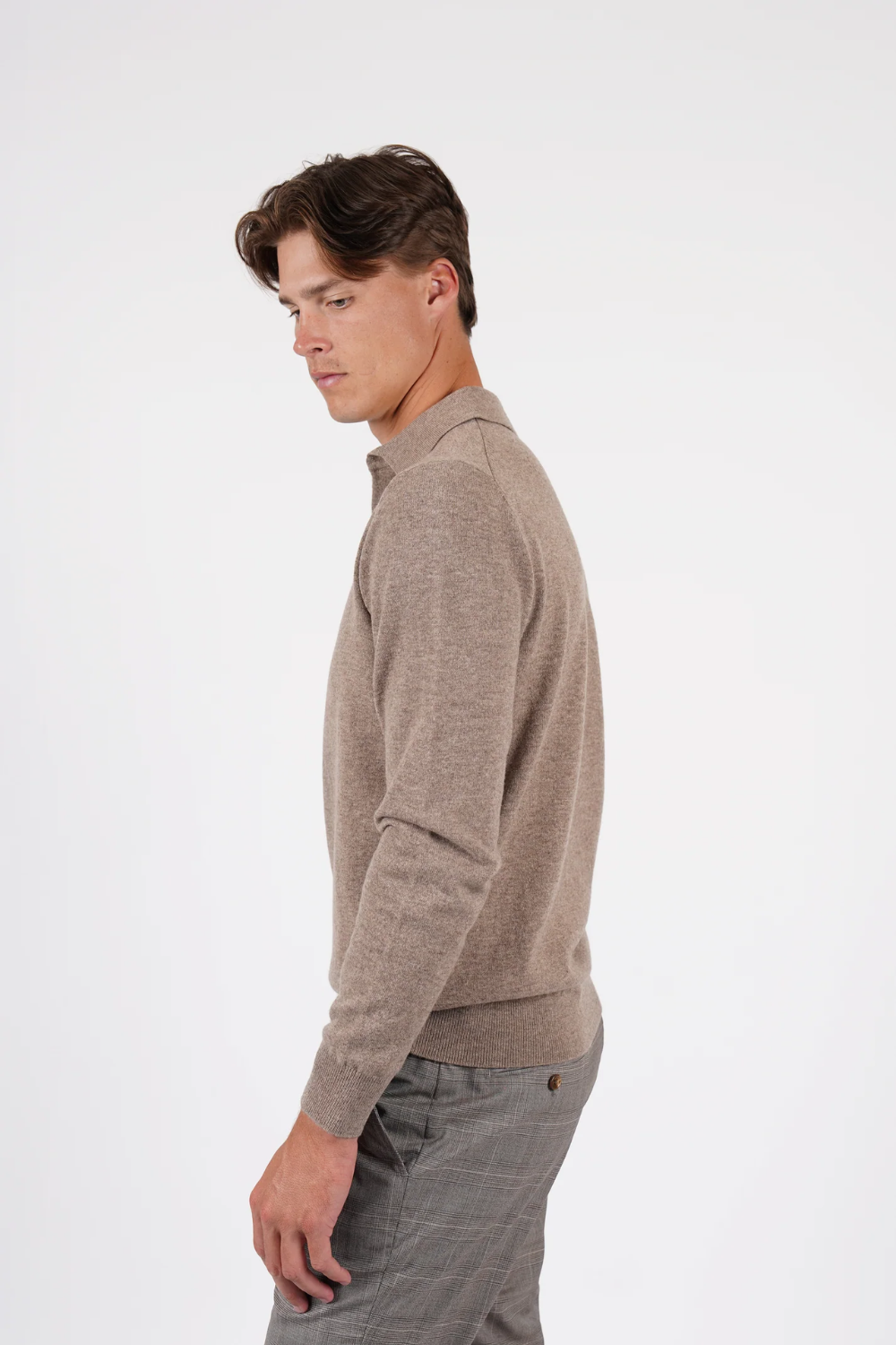 HARDY AMIES PURE MERINO WOOL L/S POLO