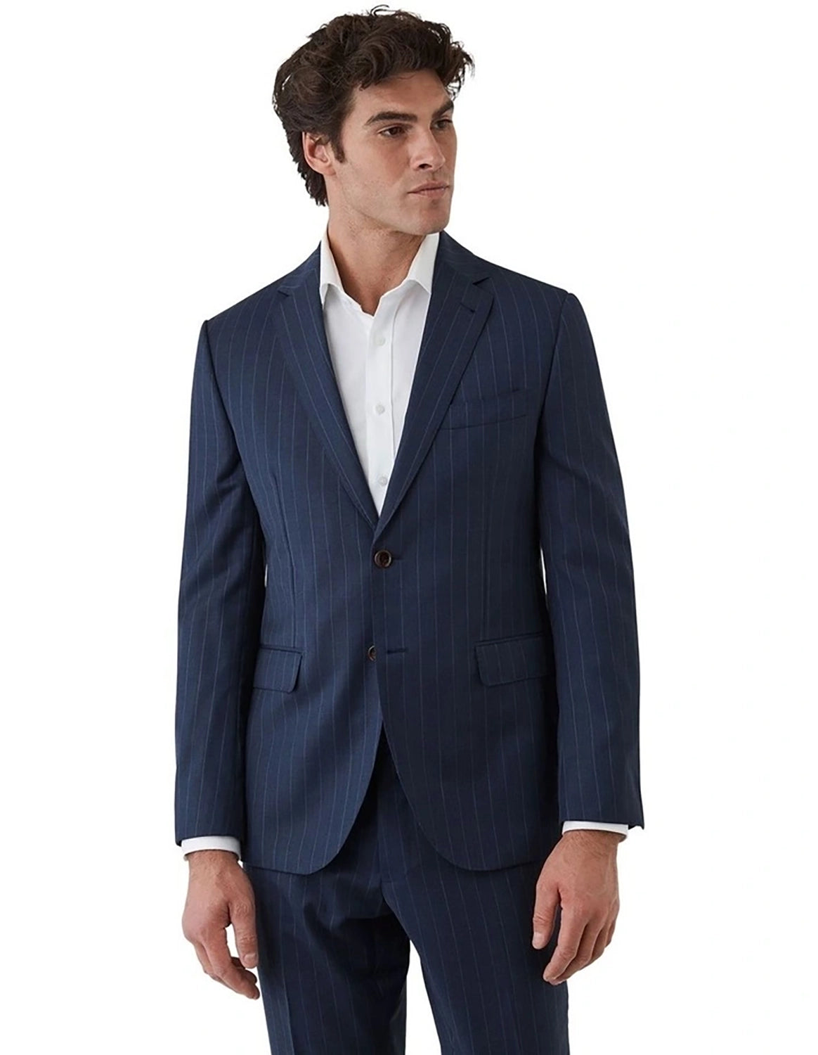 DOM BAGNATO STEFANO 100% WOOL SINGLE BREASTED PINSTRIPE SUIT JACKET FDU417