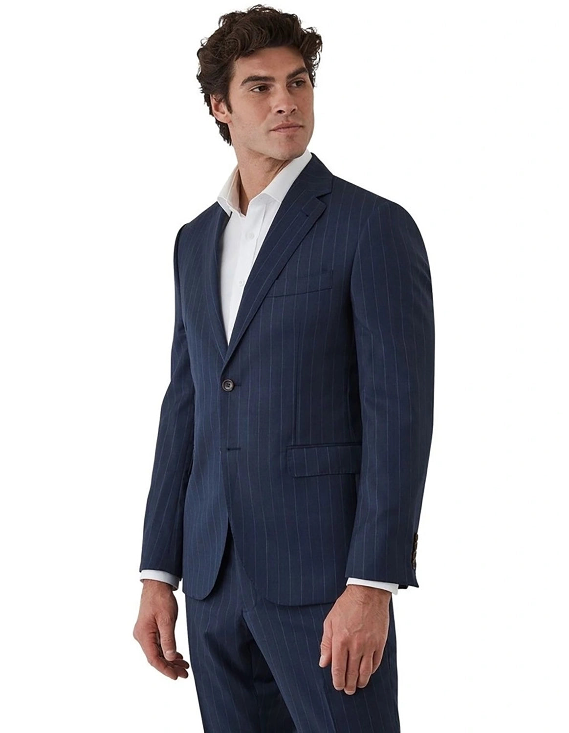 DOM BAGNATO STEFANO 100% WOOL SINGLE BREASTED PINSTRIPE SUIT JACKET FDU417