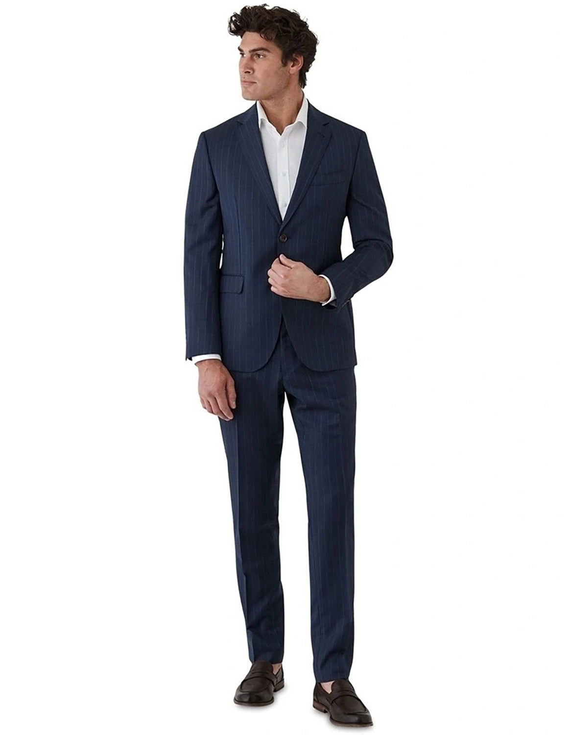 DOM BAGNATO STEFANO 100% WOOL SINGLE BREASTED PINSTRIPE SUIT JACKET FDU417