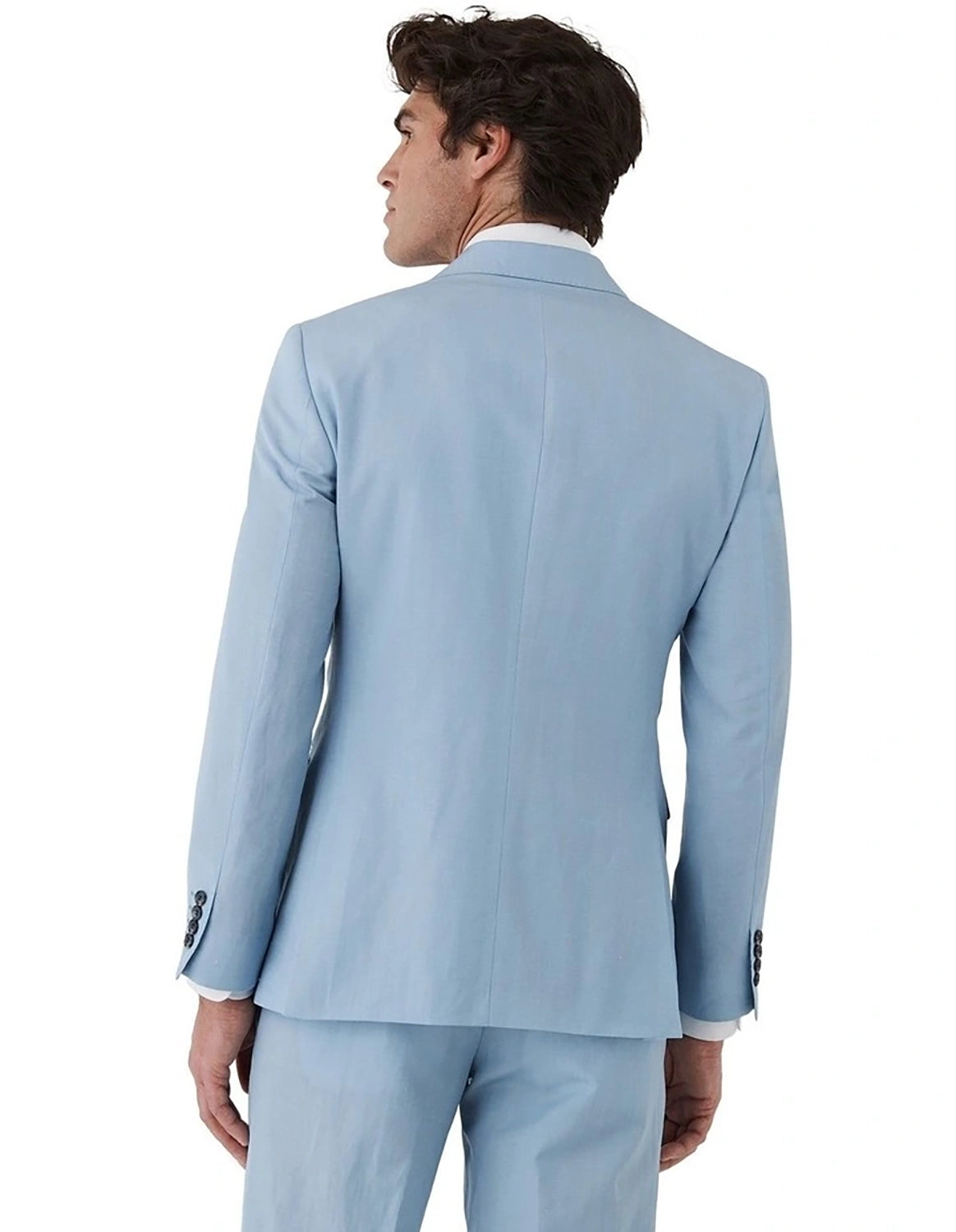 DOM BAGNATO TOMMASO WOOL LINEN BLEND DB PEAK LAPEL SUIT JACKET FDU418