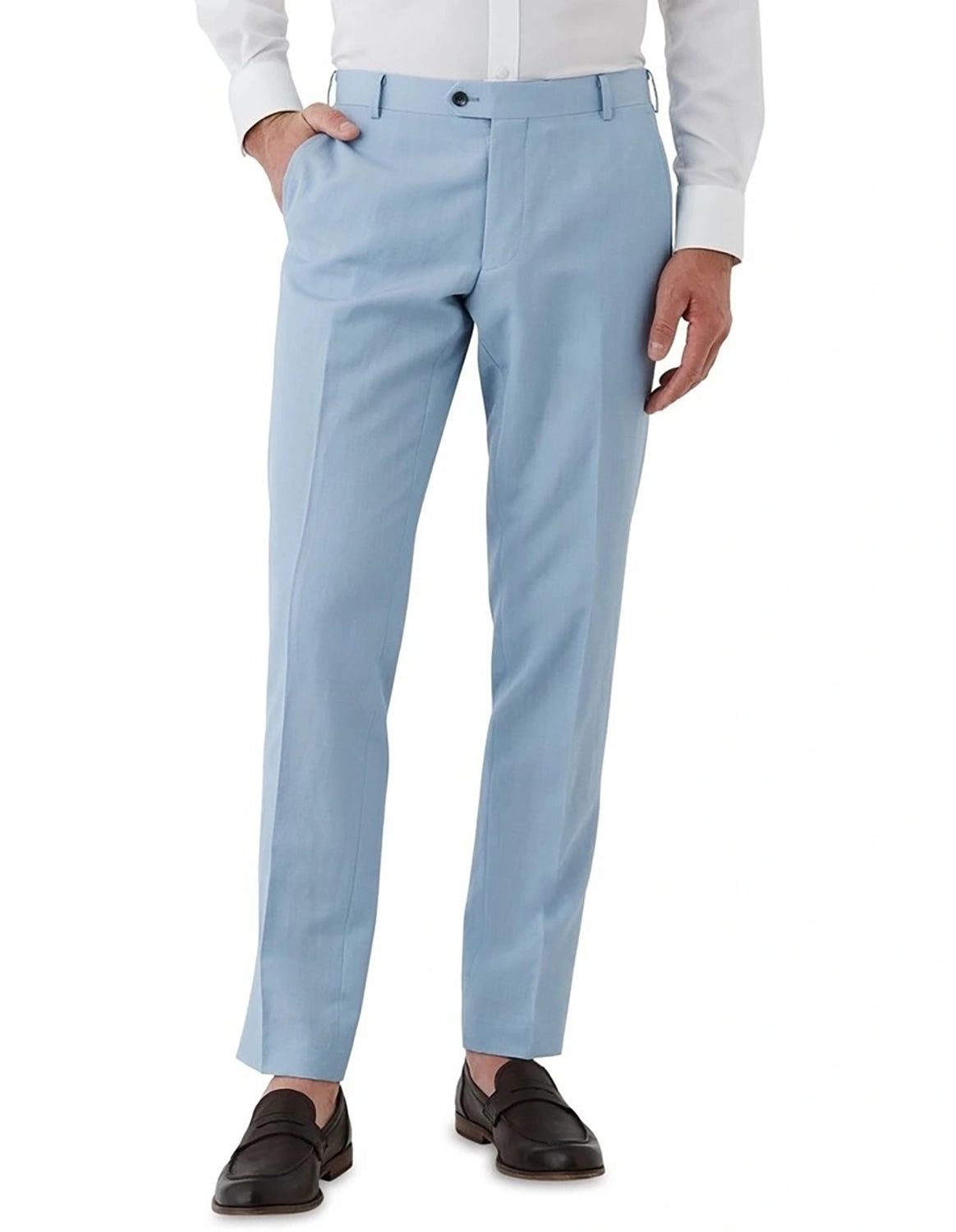 DOM BAGNATO FABIO WOOL LINEN BLEND TAILORED FIT SUIT TROUSER FDU418