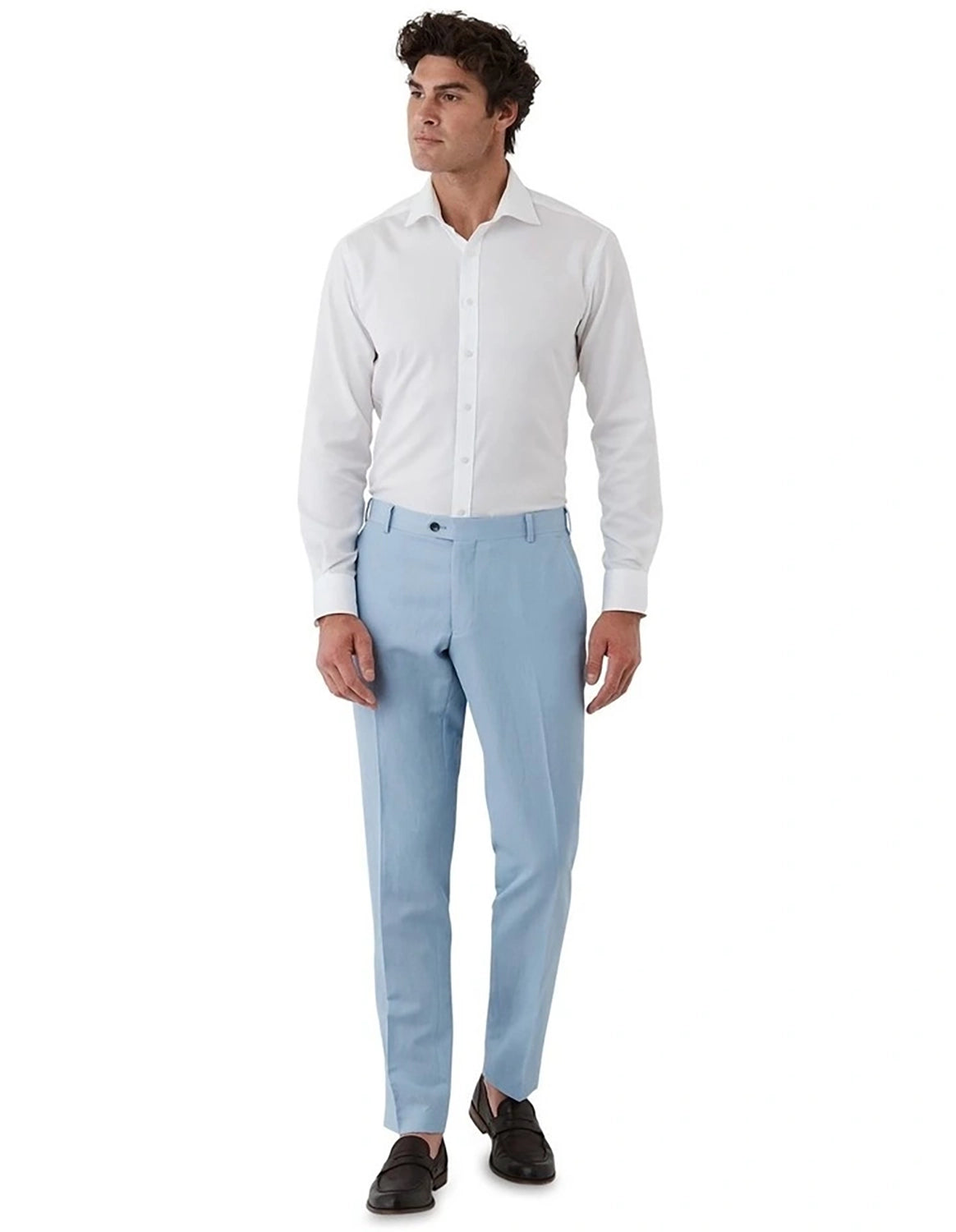 DOM BAGNATO FABIO WOOL LINEN BLEND TAILORED FIT SUIT TROUSER FDU418