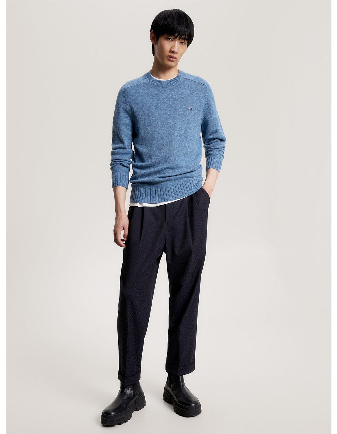 TOMMY HILFIGER MERINO WOOL CREW NECK KNIT MW0MW33100