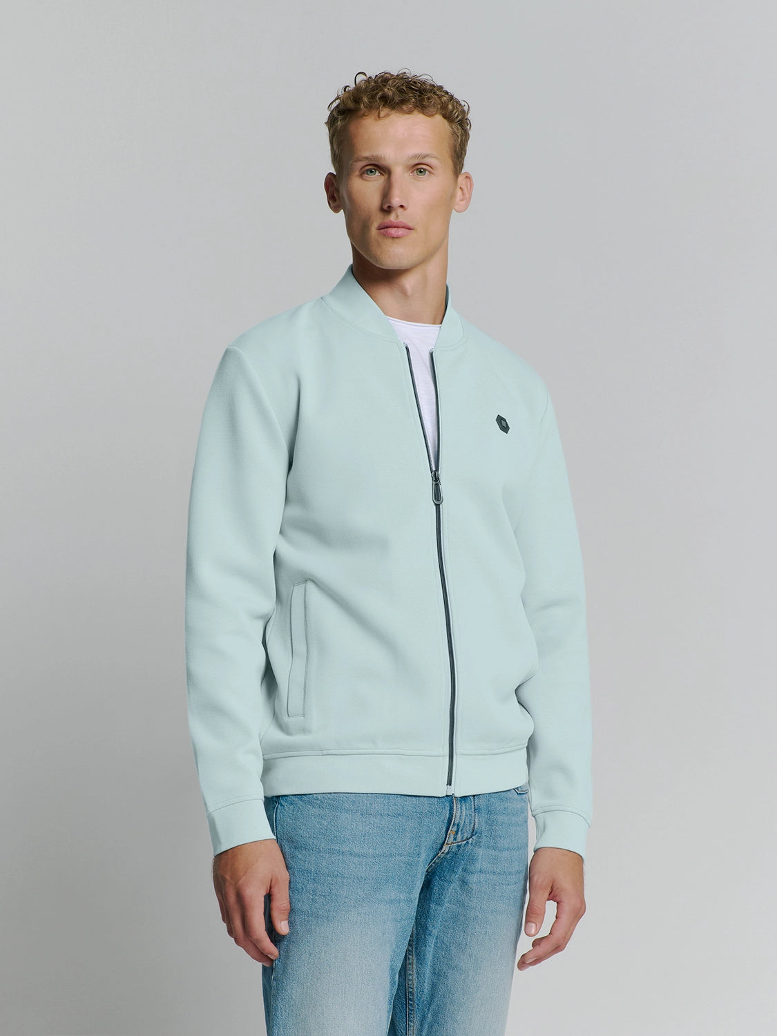 NO EXCESS PIQUE FULL ZIP BOMBER SWEATSHIRT 27100106SN