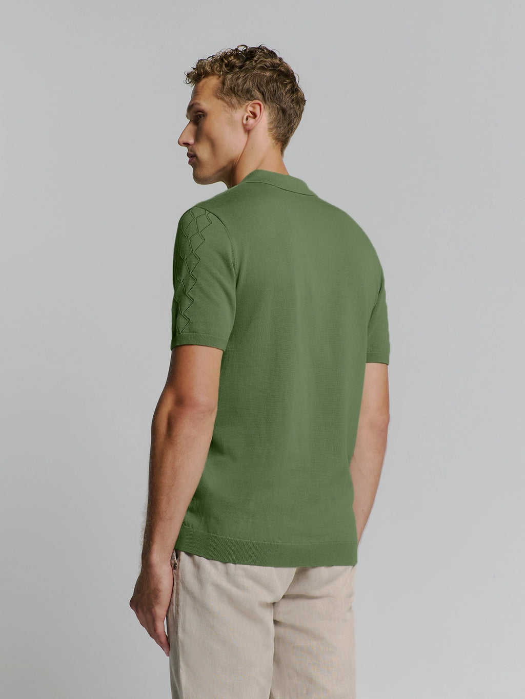 NO EXCESS JACQUARD S/S FULL BUTTON POLO 27210349