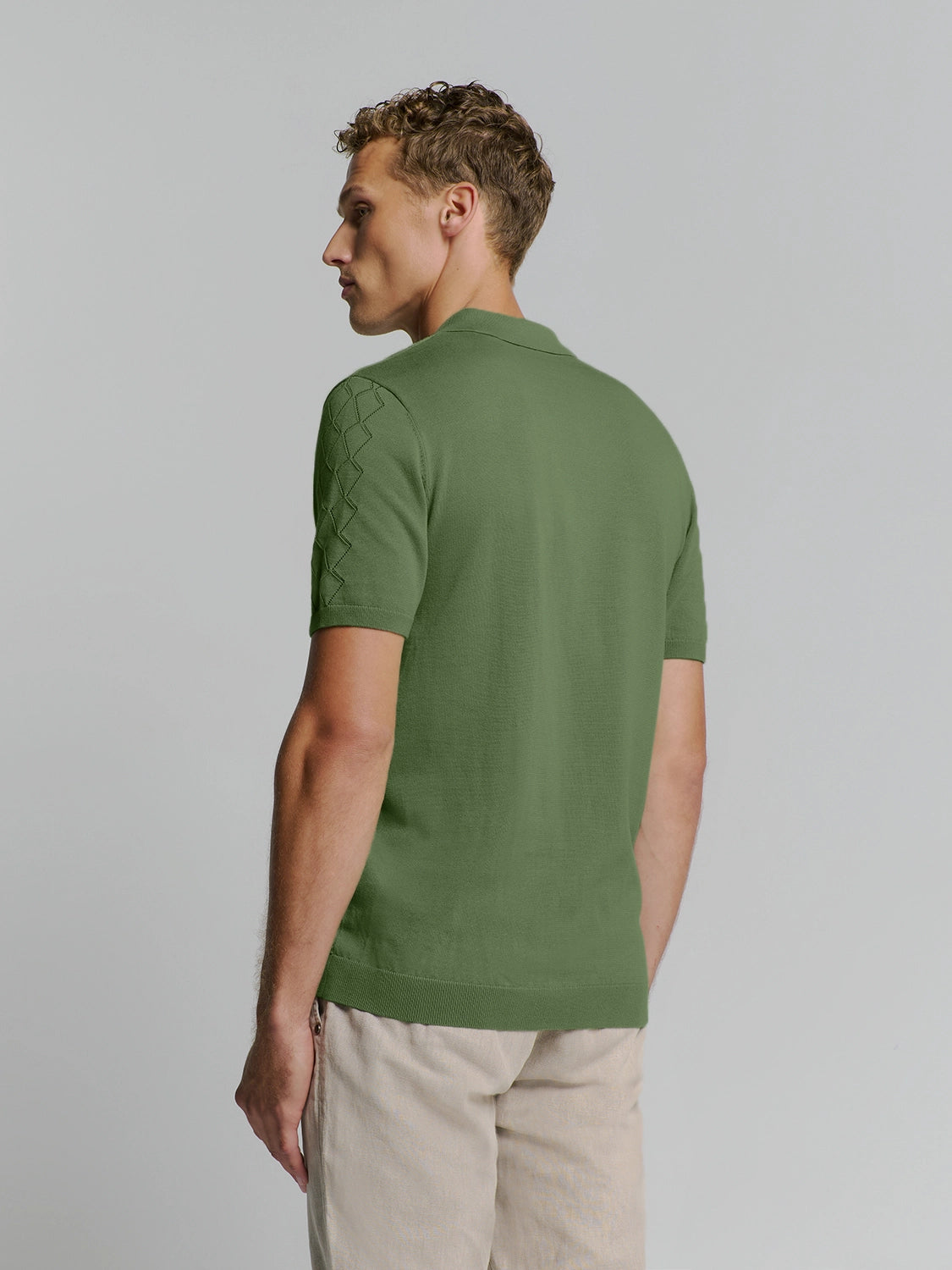 NO EXCESS JACQUARD S/S FULL BUTTON POLO 27210349