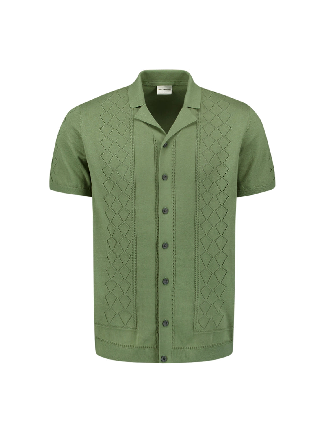 NO EXCESS JACQUARD S/S FULL BUTTON POLO 27210349