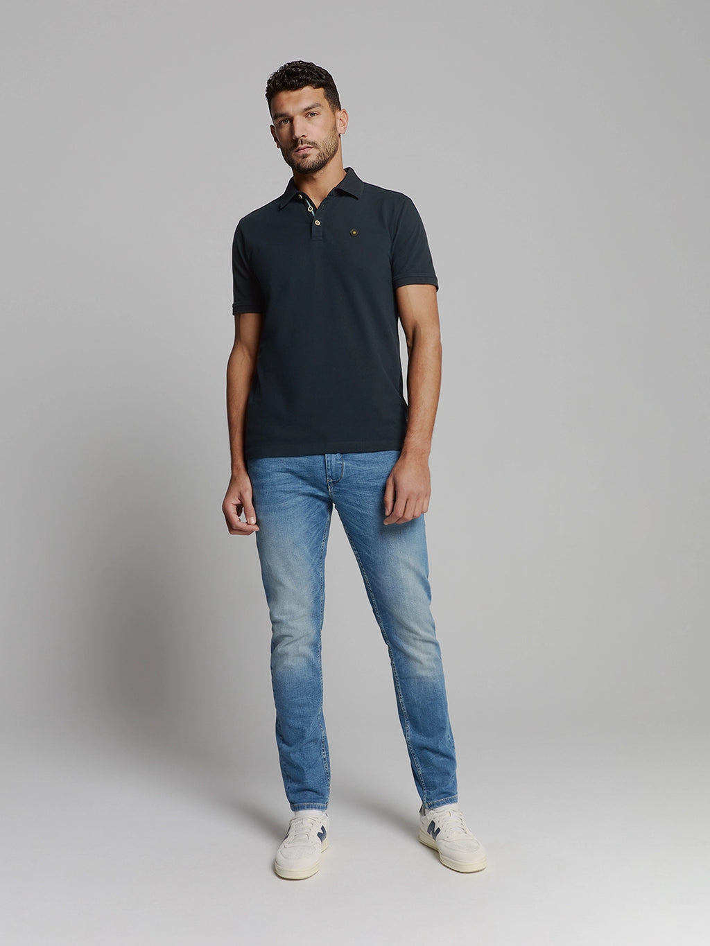 NO EXCESS GARMENT DYED PIQUE STRETCH COTTON POLO 27380201SN