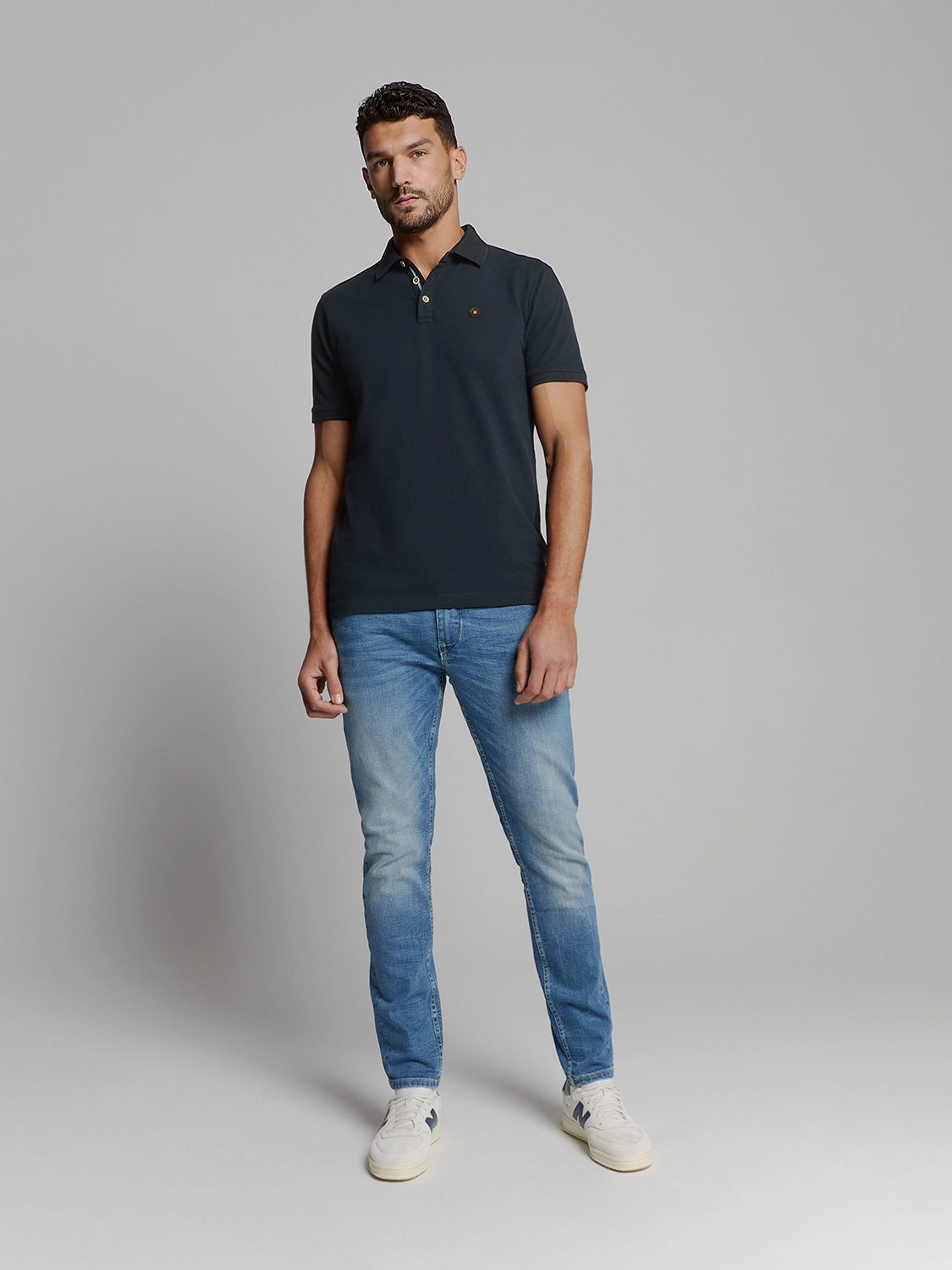 NO EXCESS GARMENT DYED PIQUE STRETCH COTTON POLO 27380201SN
