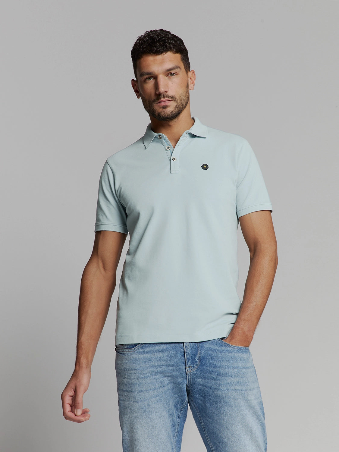NO EXCESS GARMENT DYED PIQUE STRETCH COTTON POLO 27380201SN